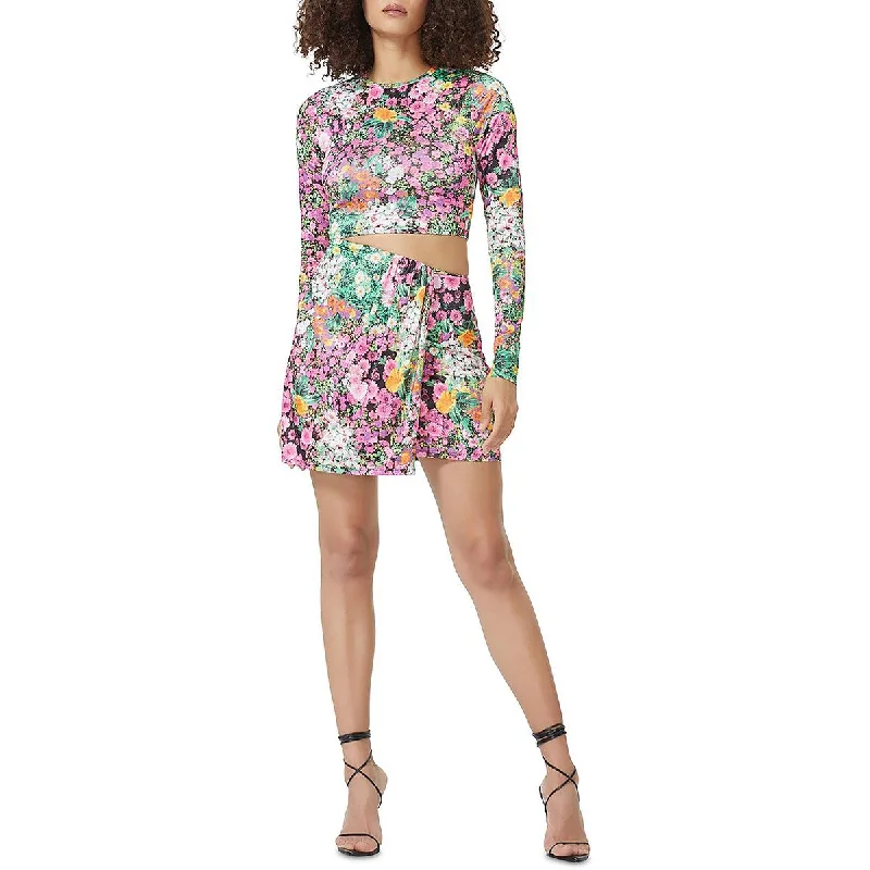 AFRM Womens Kloie Floral Print Cut-Out Mini Dress