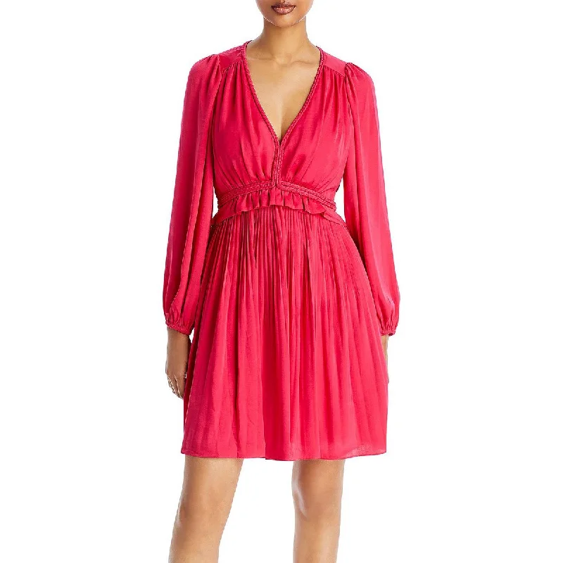 Kobi Halperin Womens Alexis Pleated Mini Mini Dress