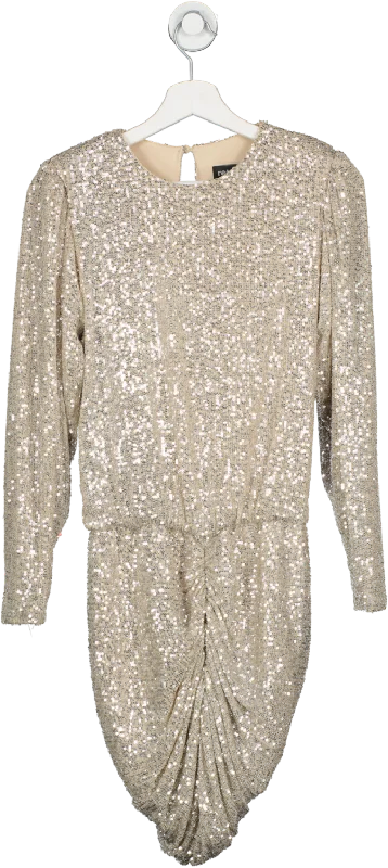 Retrofete Metallic Open Back Sequin Mini Dress UK XS