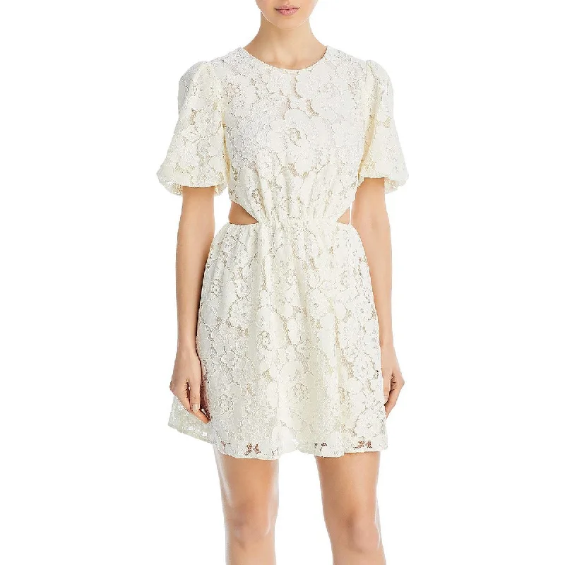 WAYF Womens Lace Short Mini Dress