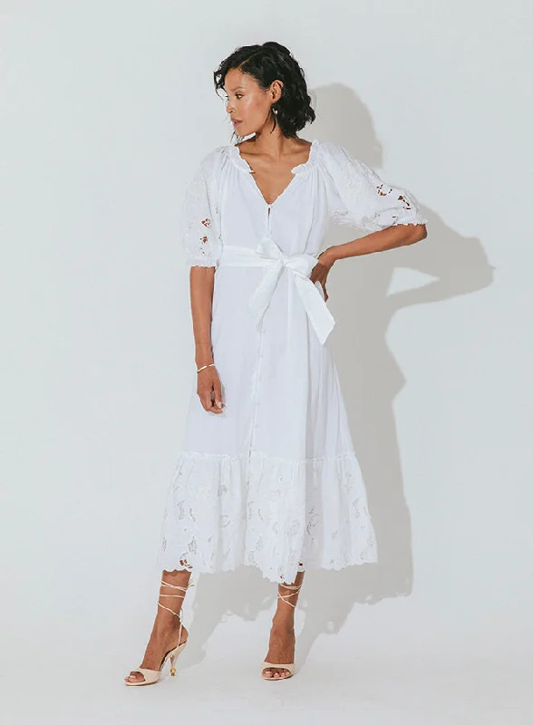 CLEOBELLA MARIN MIDI DRESS - BRIGHT WHITE