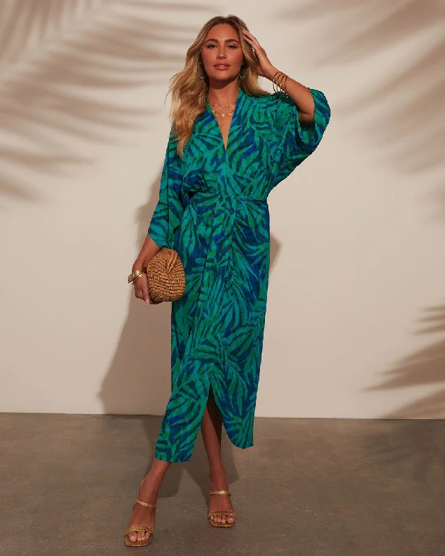 Eira Tropical Print Midi Dress