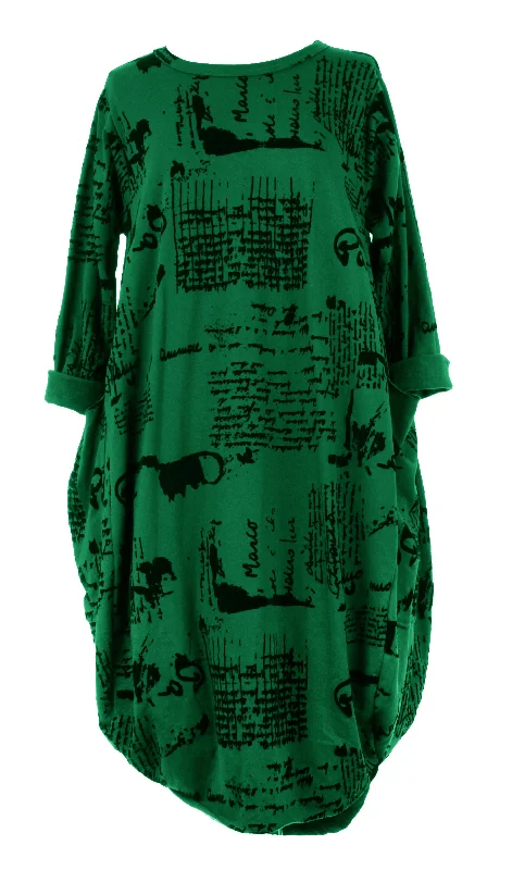 Flocking Script Midi Dress