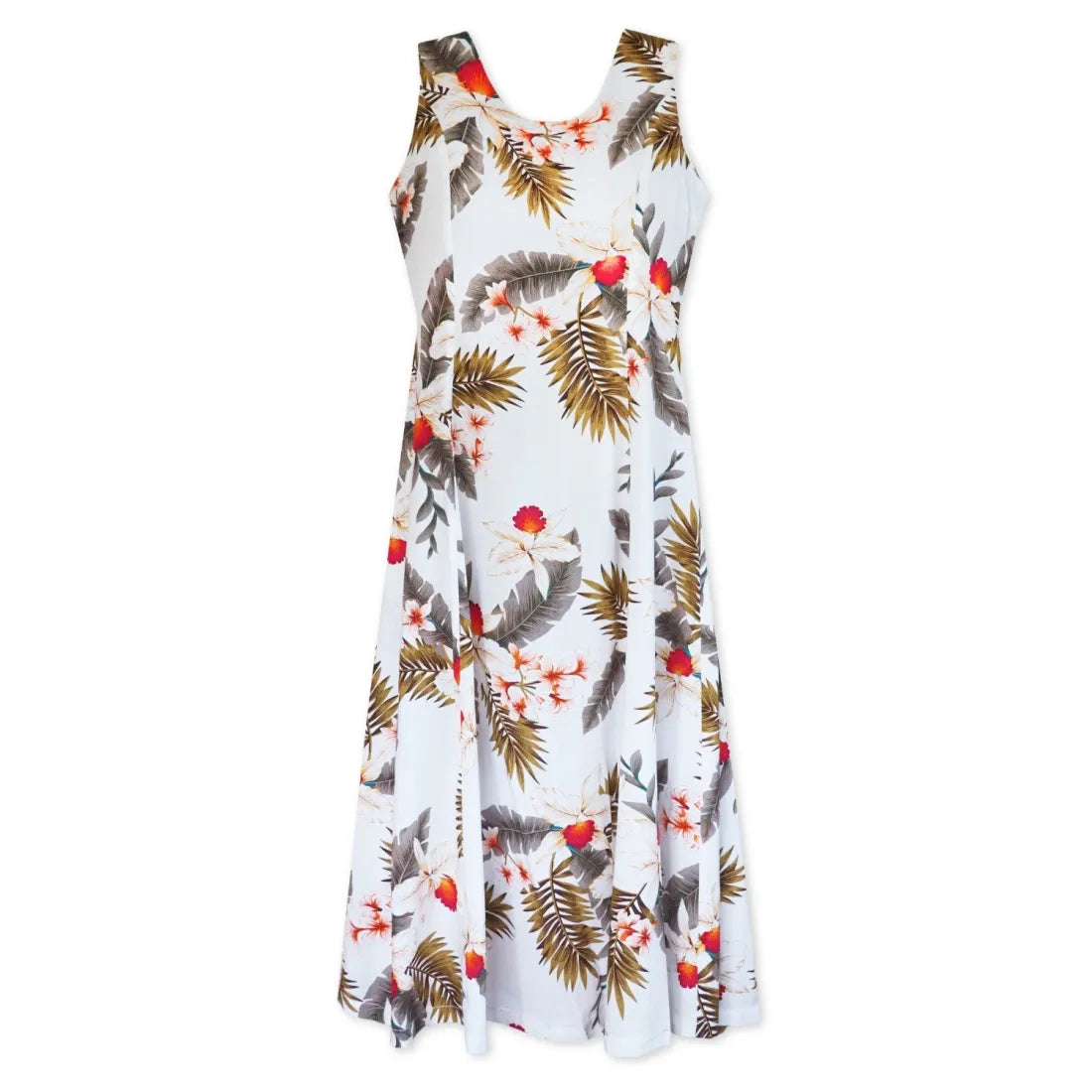 Moon White Darling Hawaiian Midi Dress