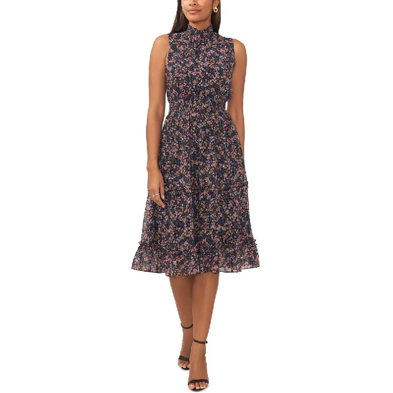 MSK Womens Tiered Smocked Midi Dress