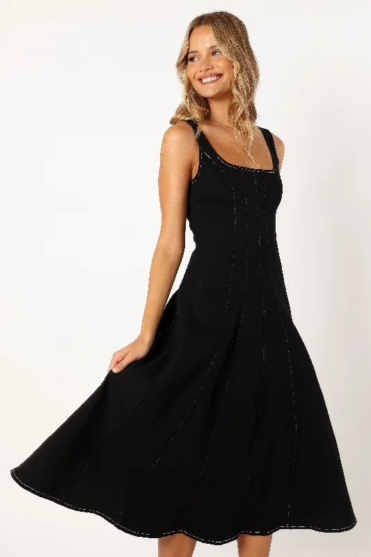 Una Midi Dress - Black