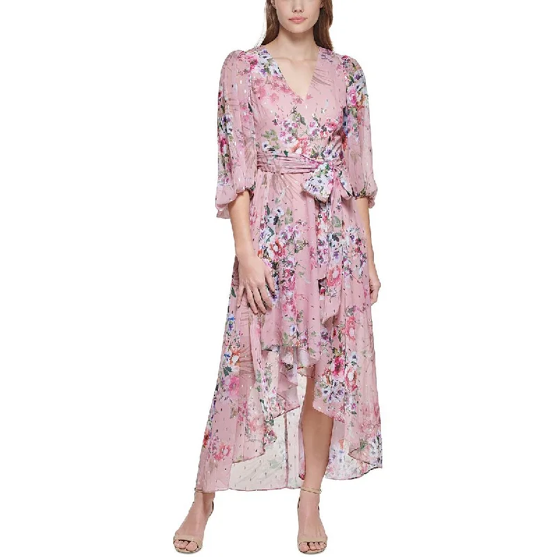 Eliza J Womens Metallic Floral Maxi Dress