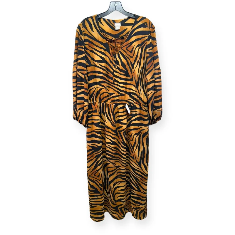 Tiger Print Maxi Dress Chicos, Size 18