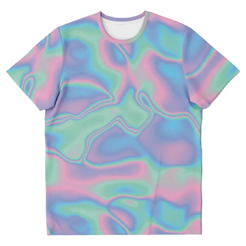 Abstract Holographic Colorful Iridescence T-shirt