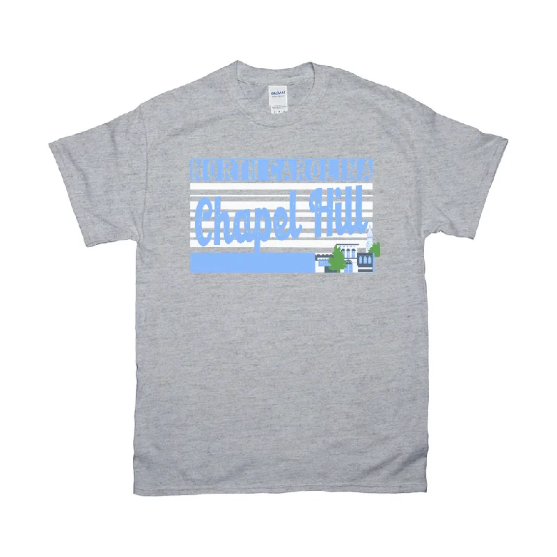 Chapel Hill North Carolina Grey Scene Adult T-Shirt