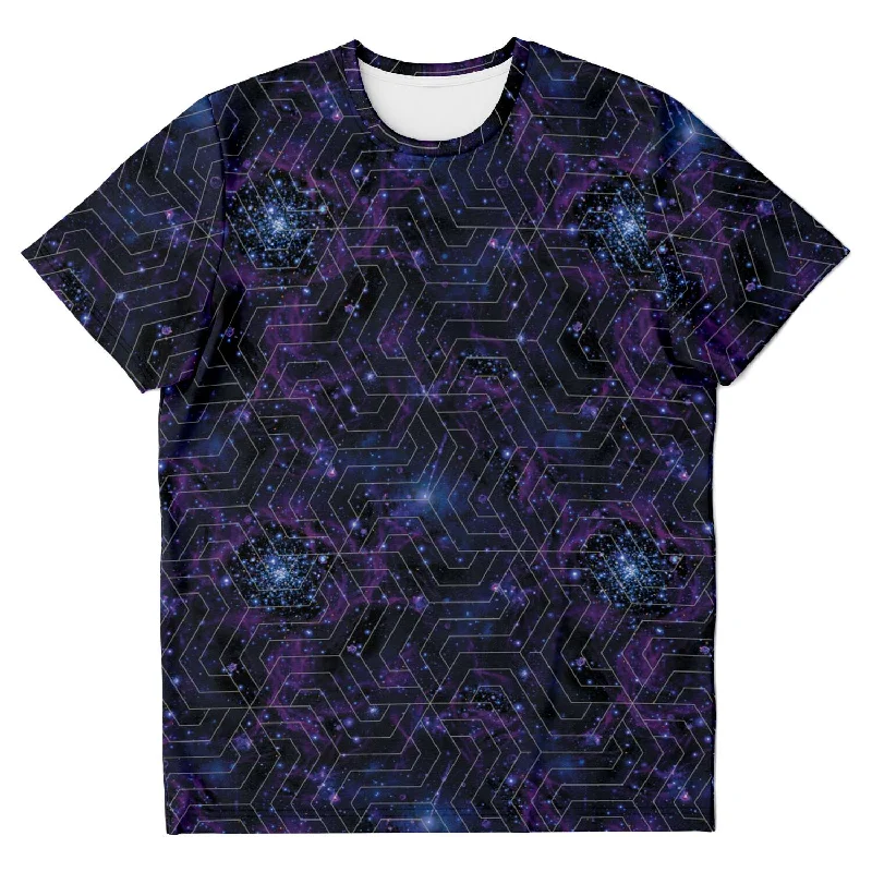 Galaxy Geometric Space Stars Print Unisex T-shirt