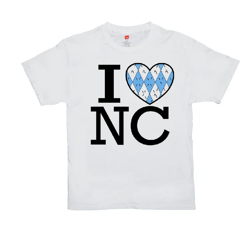 I Heart North Carolina Blue Argyle Adult T-Shirt