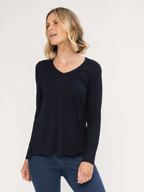 Long Sleeve V Neck Tee