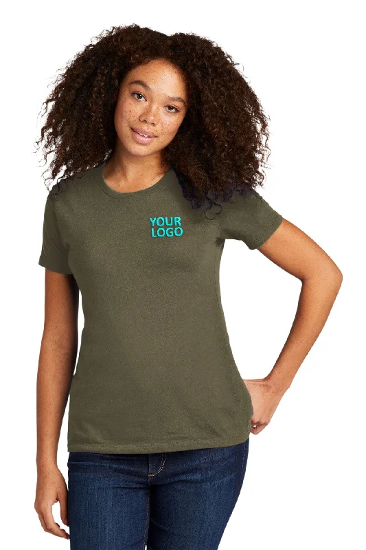 Next Level Women's Cotton Boyfriend Custom Tee's, Military Green