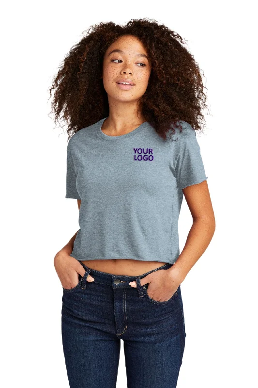 Next Level Women's Festival Cali Crop Custom Tee's, Stonewash Denim