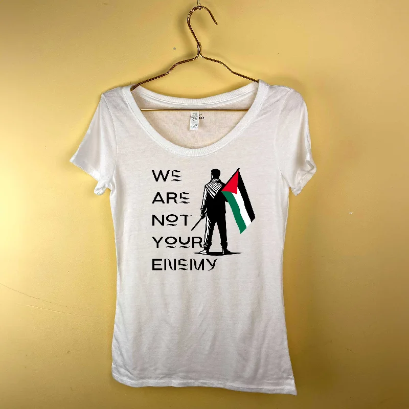 Palestine We Are Not Your Enemy Women's Tri-blend Scoop Neck T-Shirt