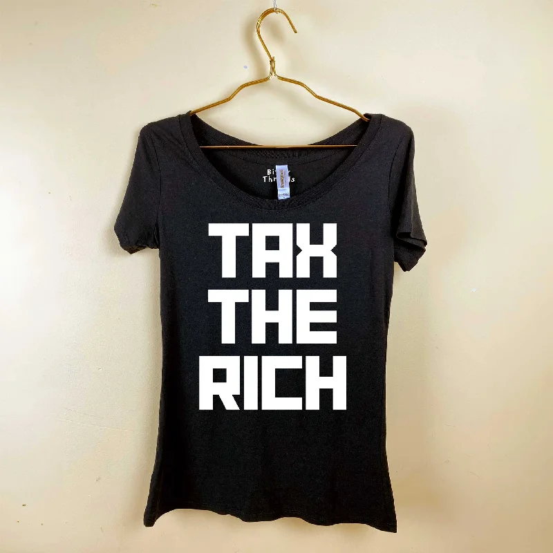 TAX THE RICH Women's Bamboo Scoop Neck T-Shirt