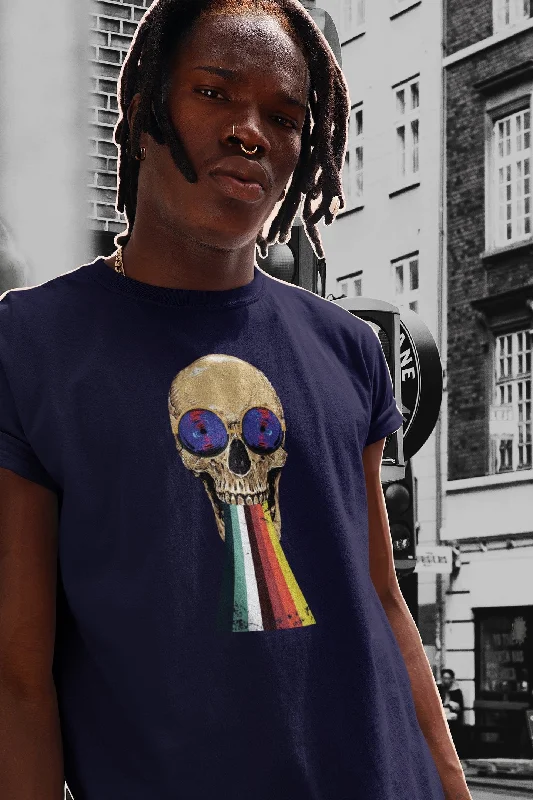 Trippy Psychedelic DMT LSD Rainbow Skull T-Shirt