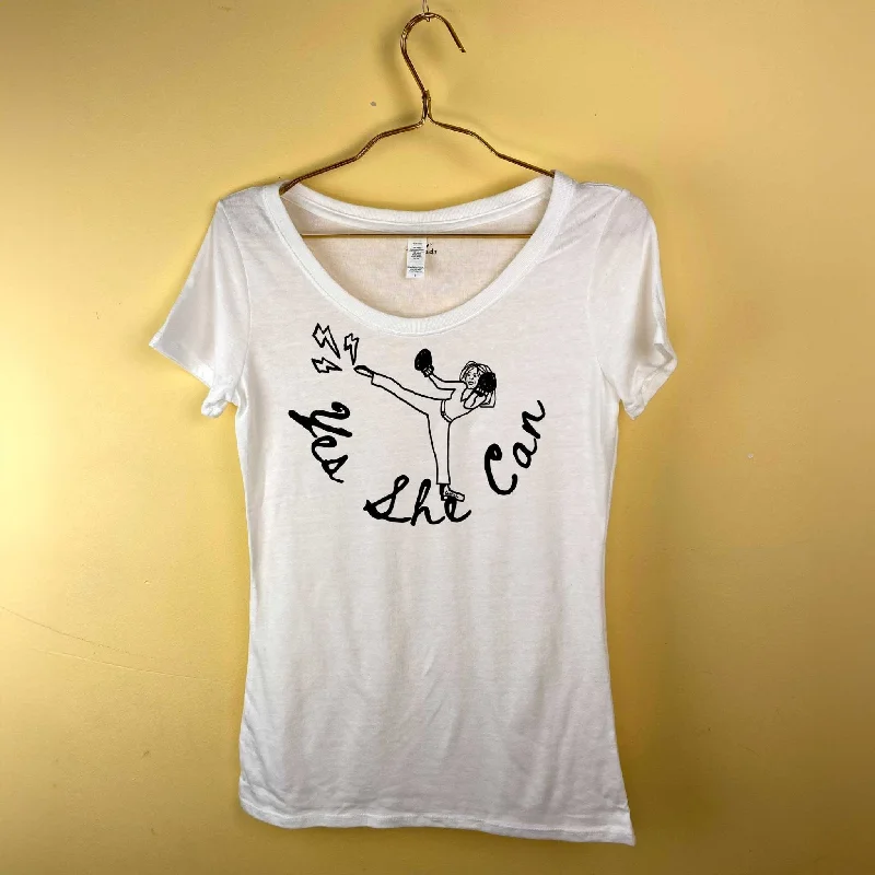 "Yes She Can" Kickboxing Women's Triblend Eco Tee