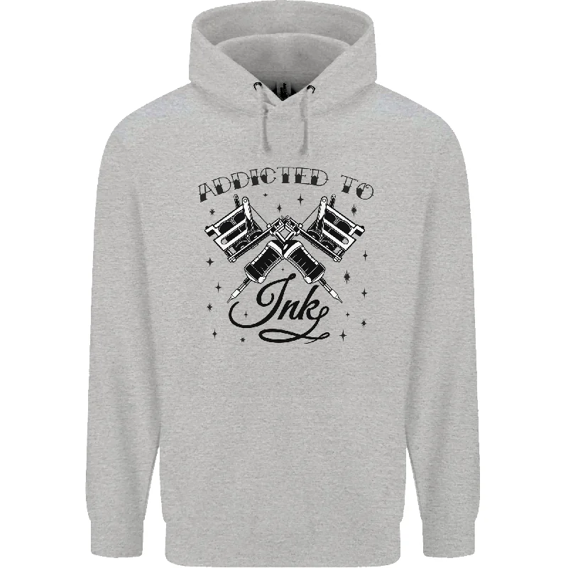 Addicted to Ink Tattoo Artist Tats Mens 80% Cotton Hoodie