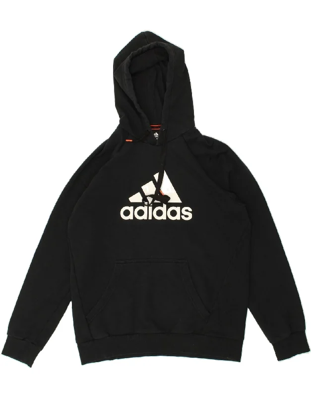 ADIDAS Mens Graphic Hoodie Jumper Large Black Cotton