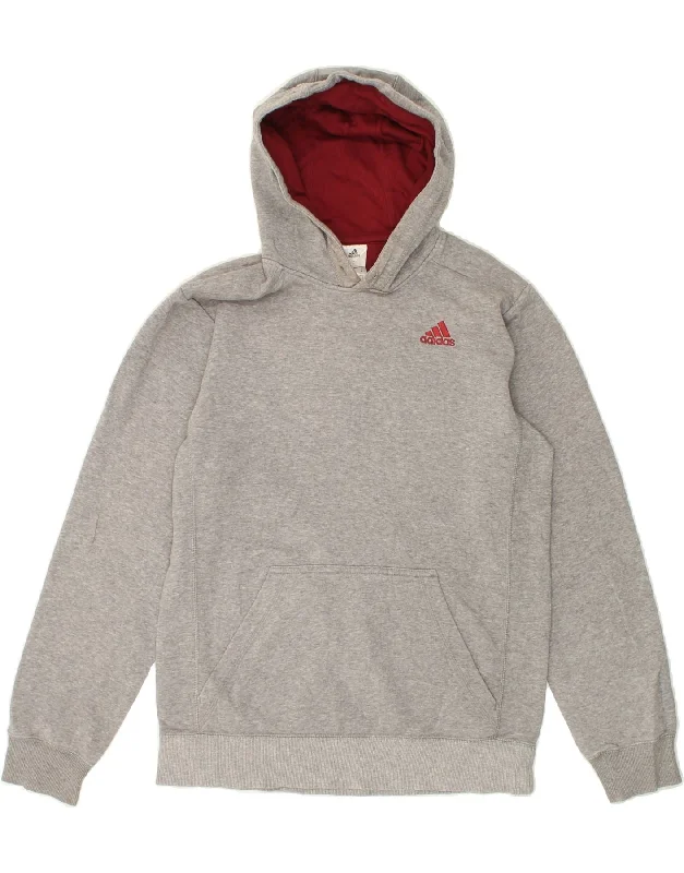 ADIDAS Mens Hoodie Jumper Small Grey Cotton