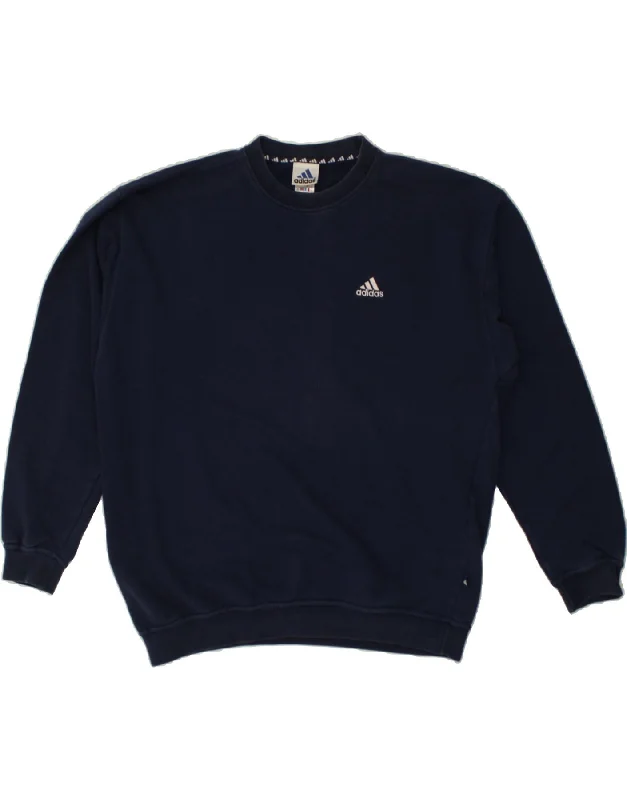 ADIDAS Mens Sweatshirt Jumper UK 46/48 XL Navy Blue Polyester