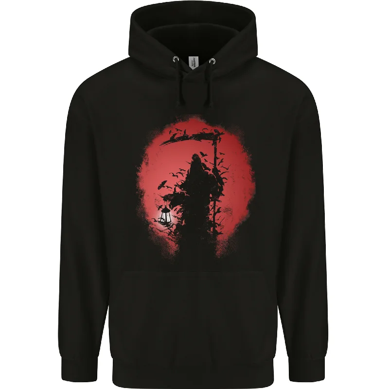 Afterlife Grim Reaper Death Gothic Skull Mens 80% Cotton Hoodie