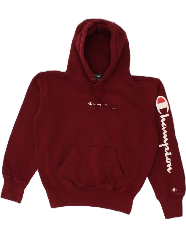 CHAMPION Mens Graphic Hoodie Jumper XS Red Cotton