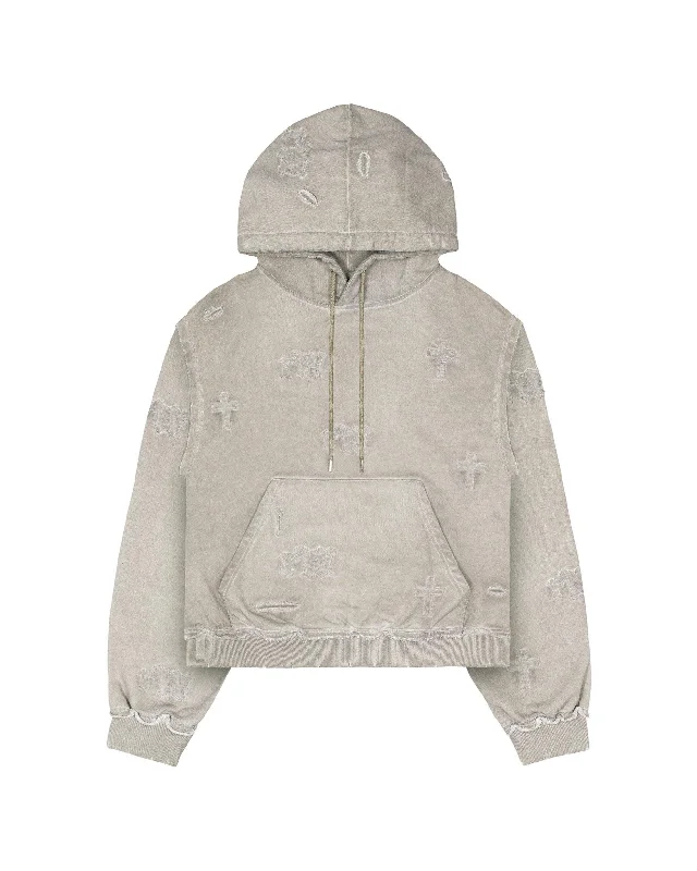 Beige Ghost Cross Hoodie