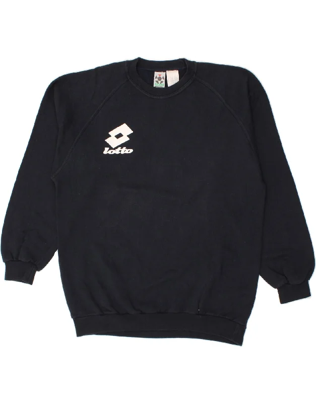 LOTTO Mens Graphic Sweatshirt Jumper Large Navy Blue Cotton