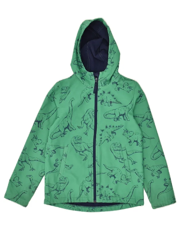 MOUNTAIN WAREHOUSE Boys Zip Hoodie Sweater 11-12 Years Green Animal Print