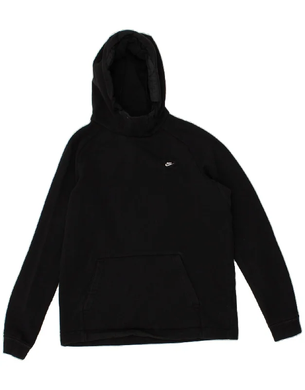 NIKE Mens Hoodie Jumper Medium Black Cotton