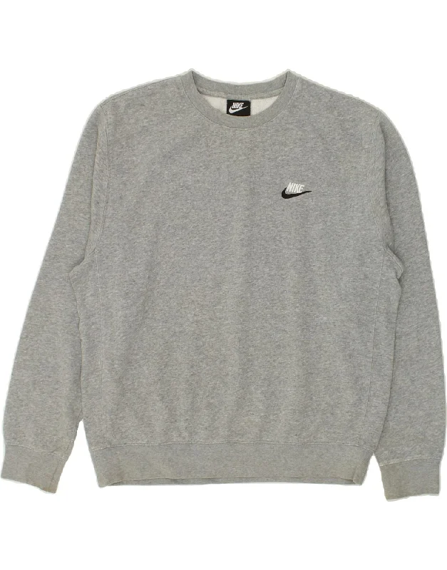 NIKE Mens Sweatshirt Jumper Medium Grey Cotton