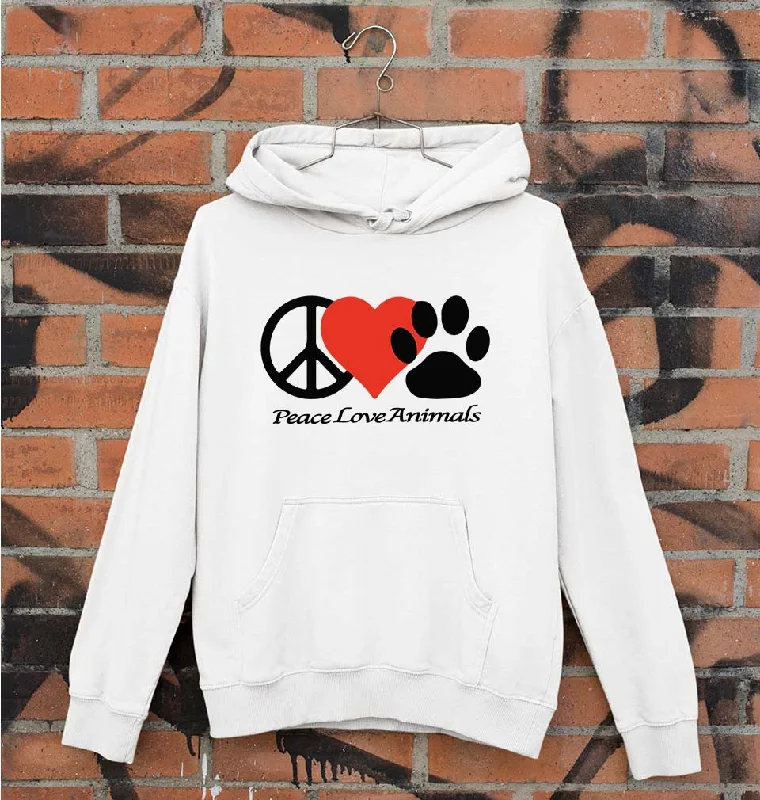 Peace Love Animals Unisex Hoodie for Men/Women