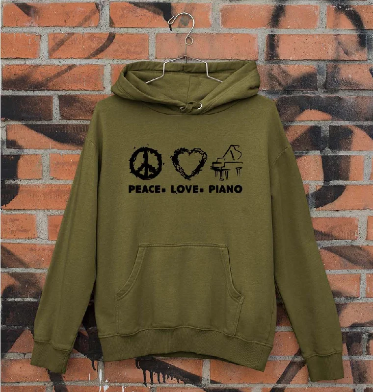 Peace Love Piano Unisex Hoodie for Men/Women