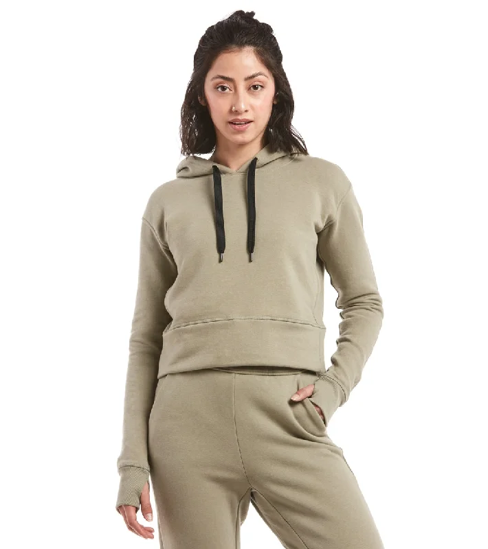 Public Rec Luxe Fleece Cropped Hoodie Sage