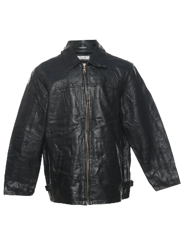 Black Leather Jacket - M