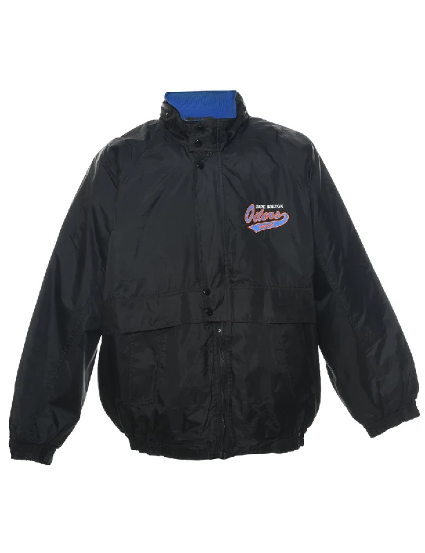 Black Oilers Hockey Jacket - L