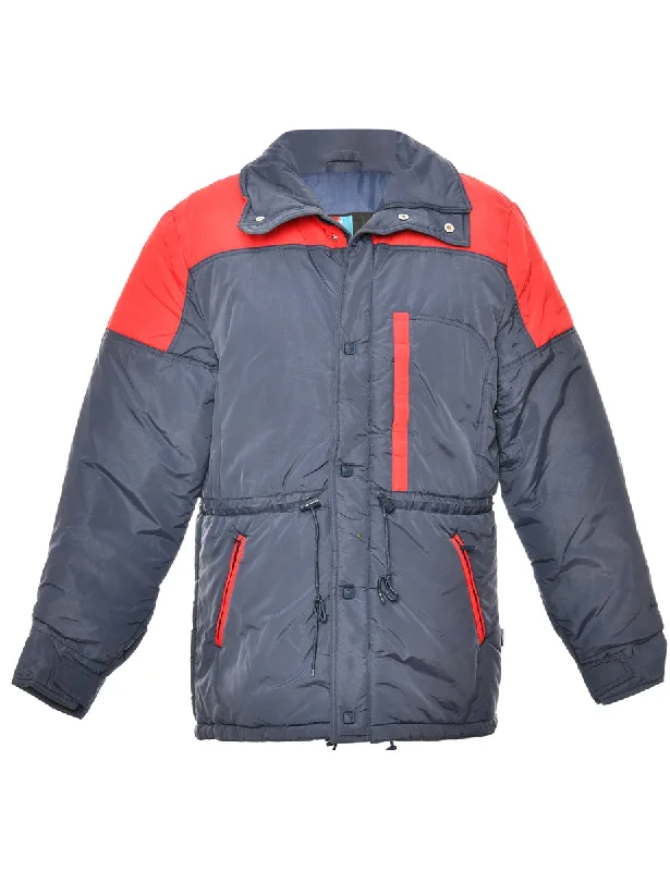 Blue & Red Zip-Front White Stag Ski Jacket - L