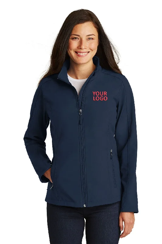 Port Authority Ladies Core Soft Shell Customized Jackets, Dress Blue Navy