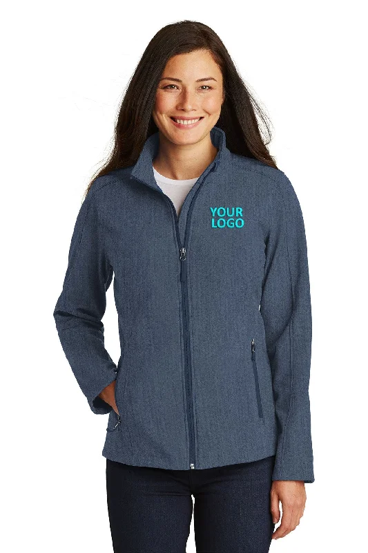 Port Authority Ladies Core Soft Shell Customized Jackets, Navy Heather