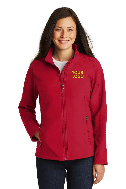 Port Authority Ladies Core Soft Shell Customized Jackets, Rich Red