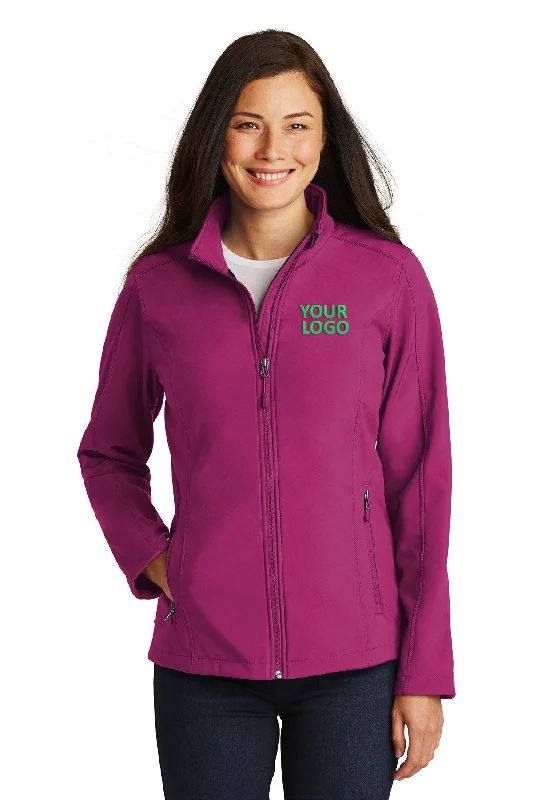 Port Authority Ladies Core Soft Shell Customized Jackets, Very Berry