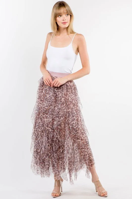 Western Leopard Tulle Skirt