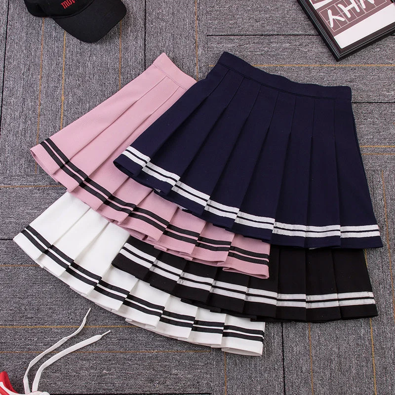 College style uniform striped skirt yv43257