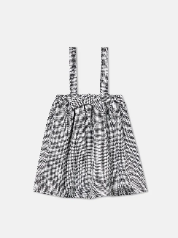 Pied-de-poule Gathered Skirt