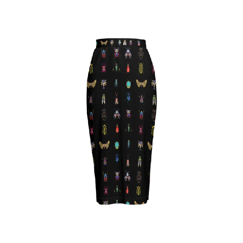 Shoosty® Bugs Combo Black Back Split Pencil Skirt