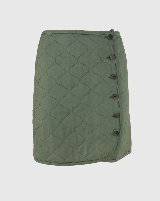 W's Quilted Button Skirt