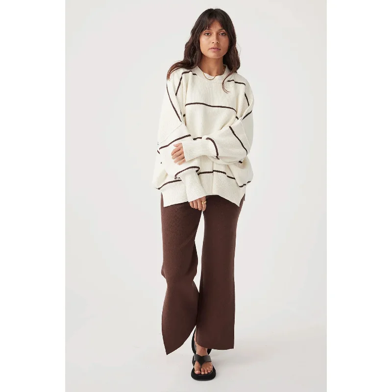 Arcaa Harper Stripe Sweater - Cream & Chocolate